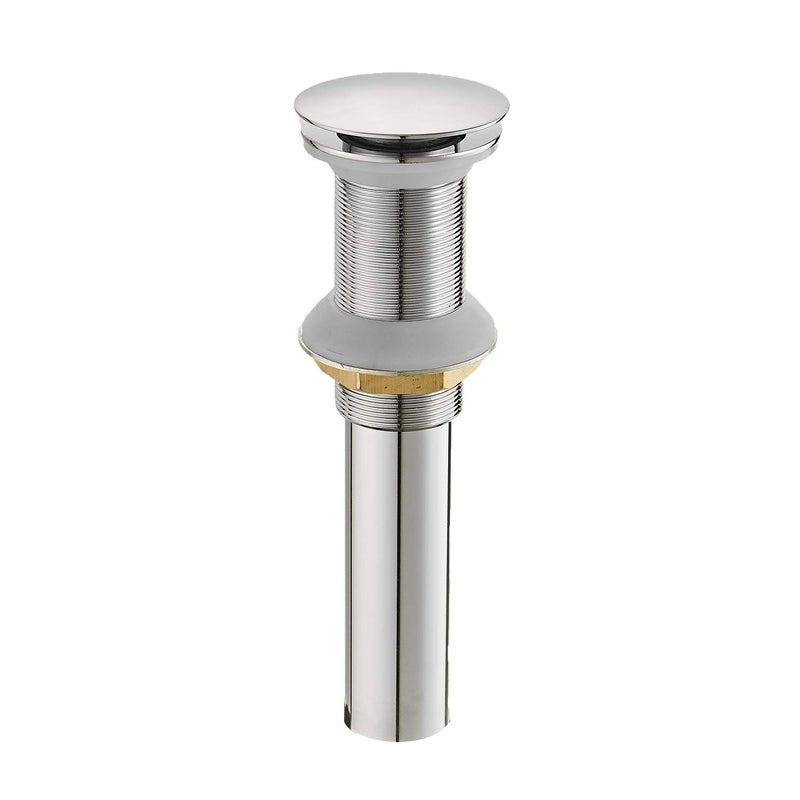BWE Chrome Pop Up Sink Drain Fits Bathroom Standard Sink Hole 1-1/2" to 1-3/4"Bathroom Faucet Vessel Vanity Sink Drain Stopper Without Overflow - Image 1